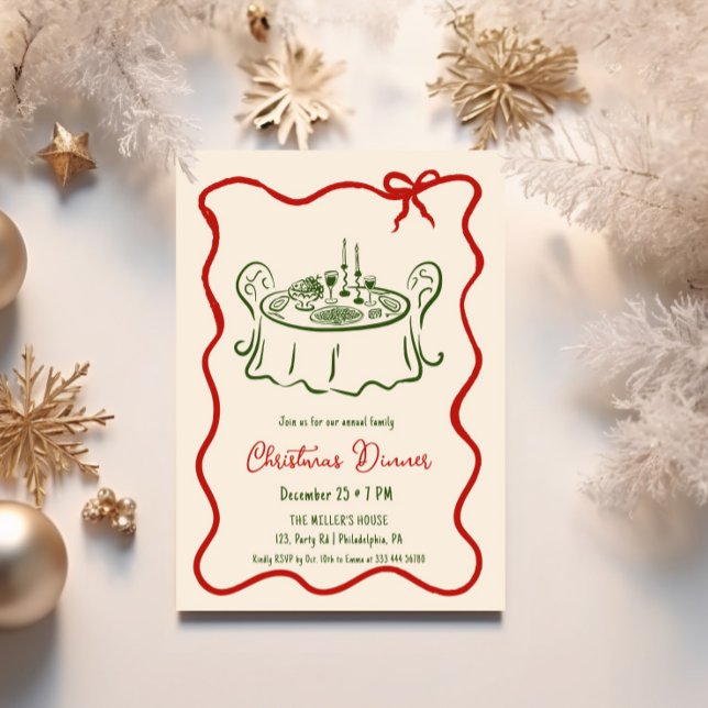 Navidades Cena sincera invitación (Subido por el creador)