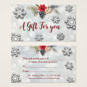 Navidades/certificado botánico de regalo de vacaci