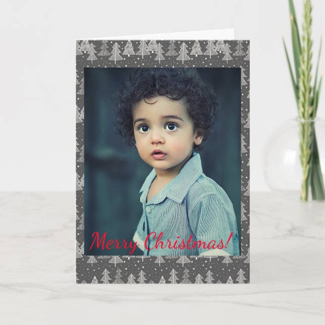 Navidades Chalkboard Pine Trees foto (Anverso)