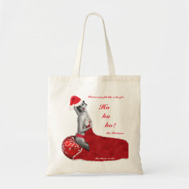Navidades Cheeky Tote de tela festiva bolsa de com