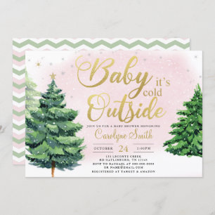Navidades Chica Baby Shower Invitación