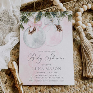 Navidades Chica Baby Shower Invitación