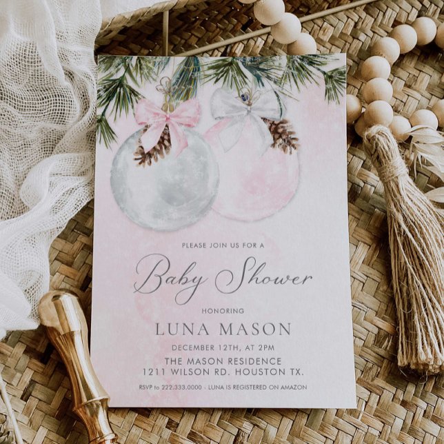 Navidades Chica Baby Shower Invitación (Subido por el creador)
