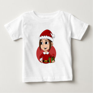 Navidades chica personalizado bebé camiseta
