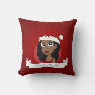 Navidades chica personalizado lanzar almohada
