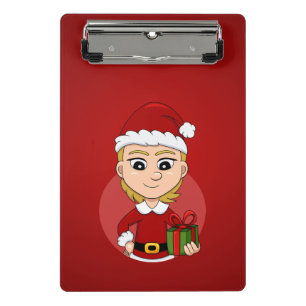 Navidades chica personalizado mini portapapeles