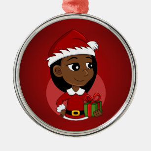 Navidades chica personalizado ornamento metalizado