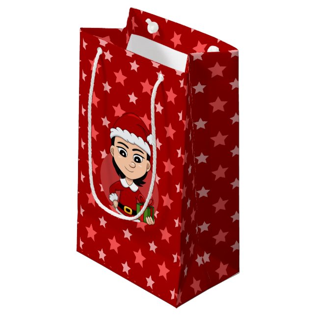 Navidades chica personalizado pequeña bolsa de reg (Angulo Anverso)