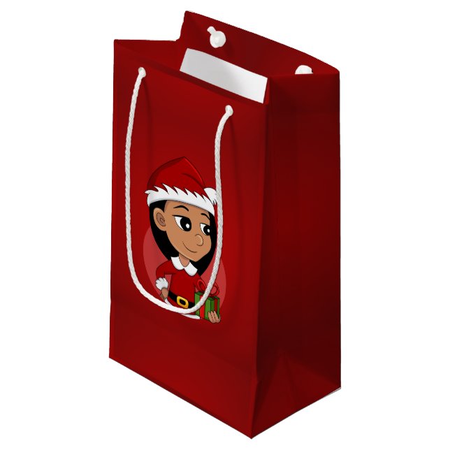 Navidades chica personalizado pequeña bolsa de reg (Angulo Anverso)