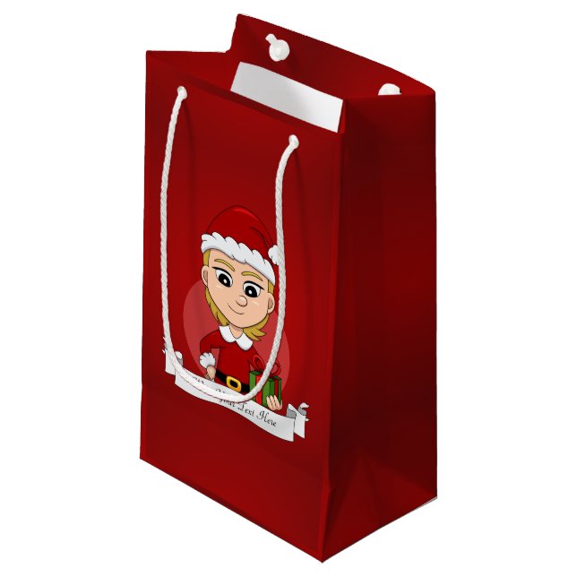 Navidades chica personalizado pequeña bolsa de reg (Angulo Anverso)