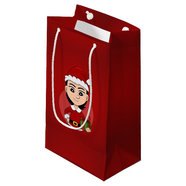 Navidades chica personalizado pequeña bolsa de reg (Angulo Anverso)