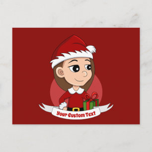 Navidades chica personalizado postal