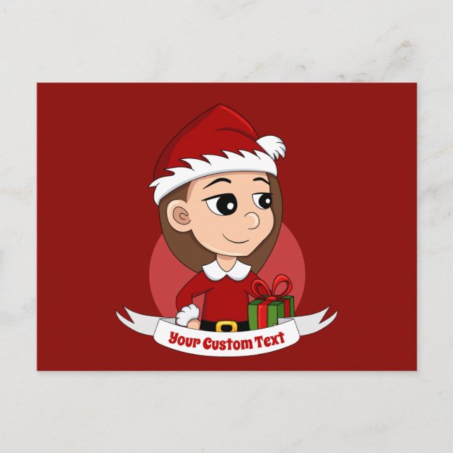 Navidades chica personalizado postal (Anverso)