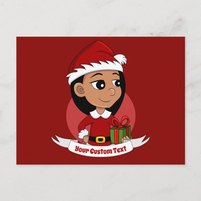 Navidades chica personalizado postal (Anverso)