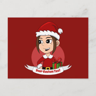 Navidades chica personalizado postal