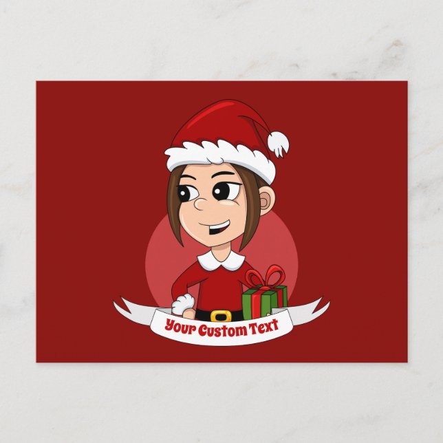 Navidades chica personalizado postal (Anverso)