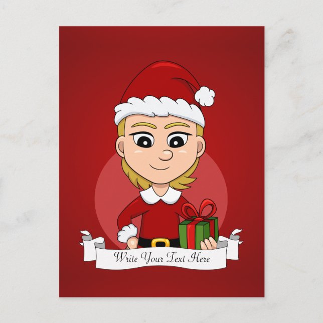 Navidades chica personalizado postal de vacaciones (Anverso)