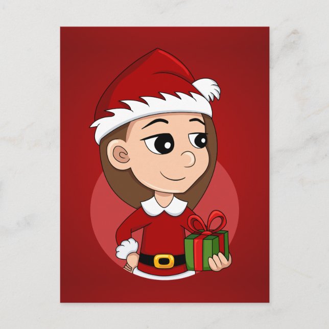 Navidades chica personalizado postal de vacaciones (Anverso)