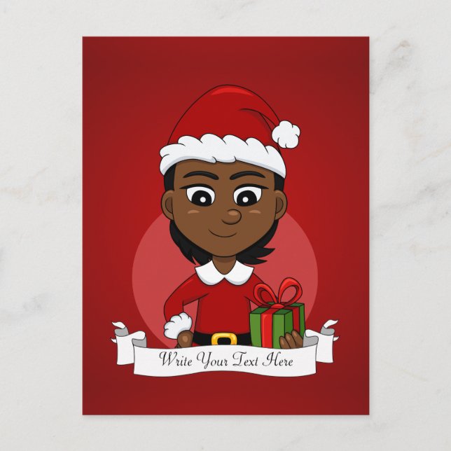 Navidades chica personalizado postal de vacaciones (Anverso)