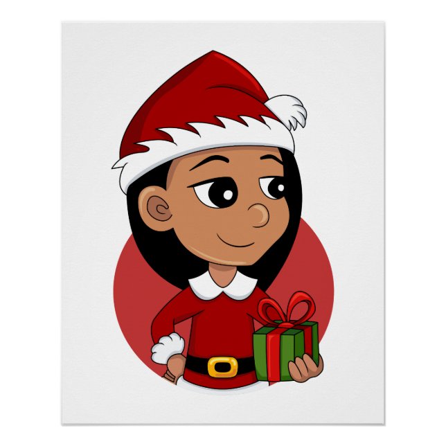 Navidades chica personalizado poster (Anverso)