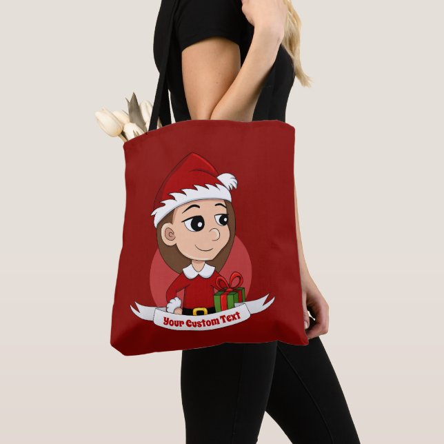 Navidades chica personalizado tote bolsa (Detalle)