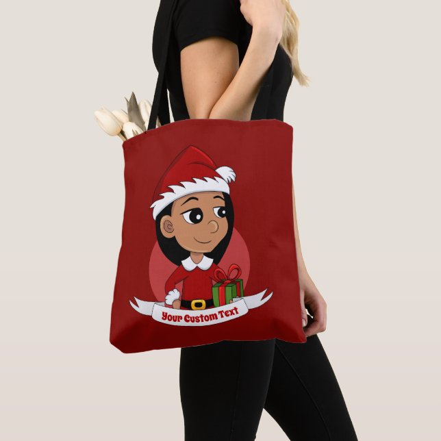 Navidades chica personalizado tote bolsa (Detalle)