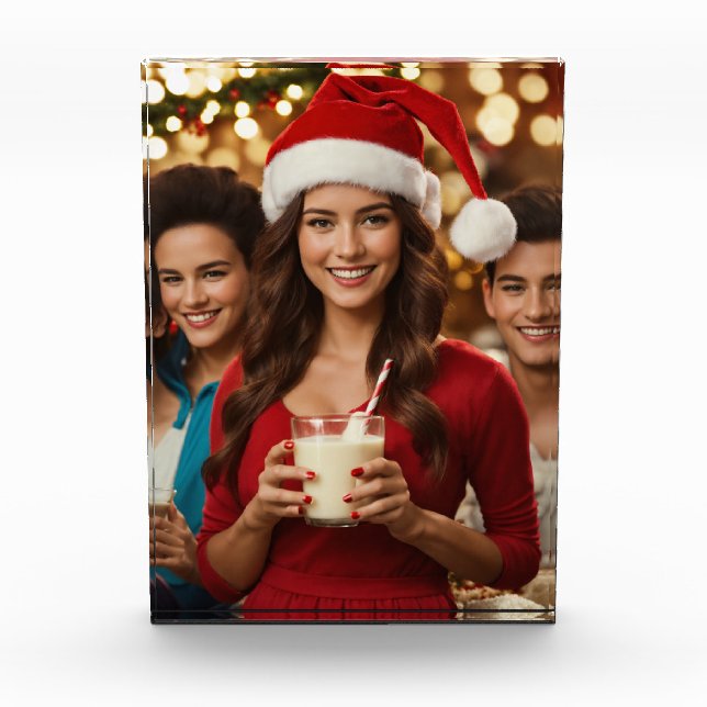 Navidades Chica Santa Hat y bloqueo de fotos de ni (Anverso)