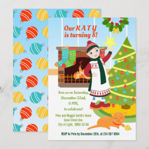 Navidades chicas Invitación a la fiesta de cumplea