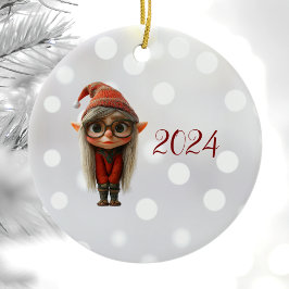 Navidades Chicas Shy Ornamento cerámico Elf