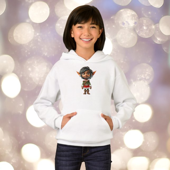 Navidades Chicas silenciosos Elf Chica Hoodie (Subido por el creador)
