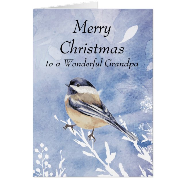 Navidades Chickadee Bird Winter Grandpa Personaliz (Frente)