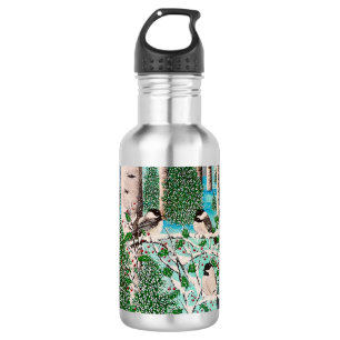 Navidades Chickadee Chatter Botella de Agua
