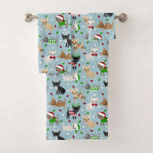 Navidades Chihuahua All Coats Bath Toalla Set