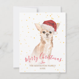 Navidades Chihuahua Dog Gold Saludo estacional