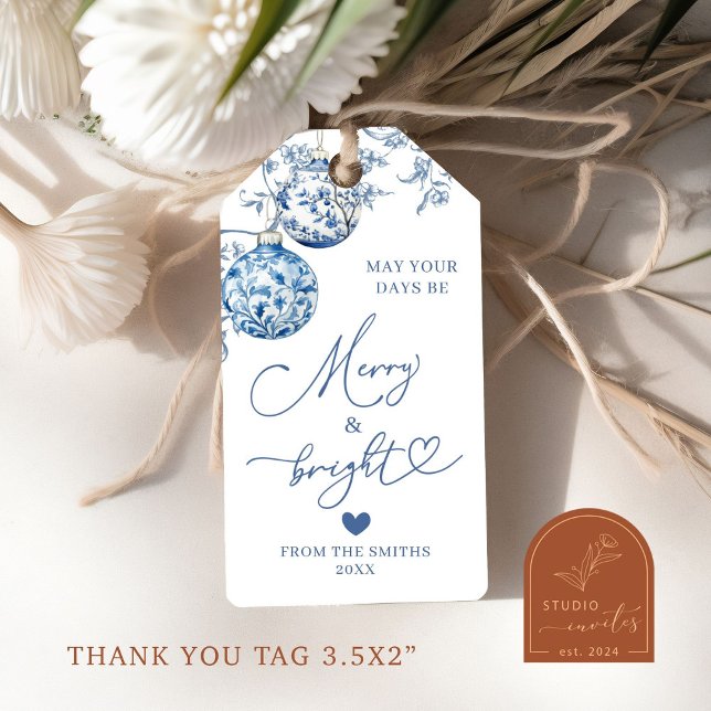 Navidades Chinoiserie Merry y etiqueta de vacacion (Subido por el creador)