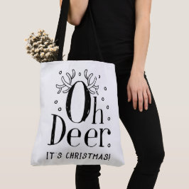 Navidades ciervos ilustracion divertido gran bolsa