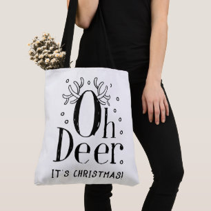 Navidades ciervos ilustracion divertido gran bolsa