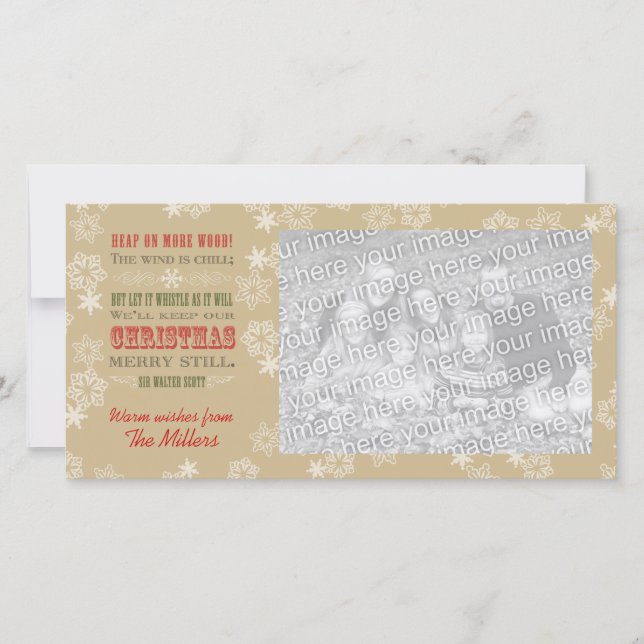 Navidades citan tarjeta fotográfica (Anverso)