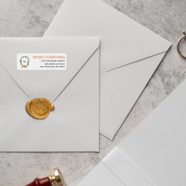 Navidades Citrus Botanical | Etiqueta de dirección (Subido por el creador)