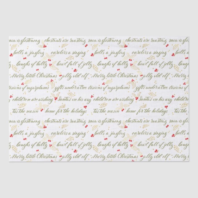 Navidades clásicos caroles papel de tejidos (Anverso)