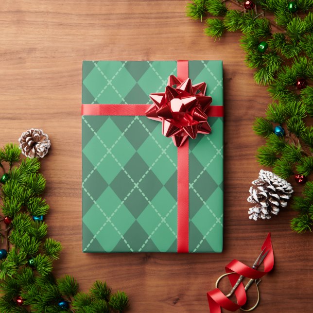 Navidades clásicos de argla verde regalo papel de  (Regalo de vacaciones)