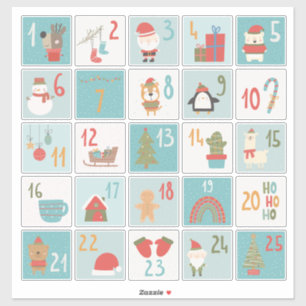 NAVIDADES clásicos de DIY Advent Calendar Pegatina
