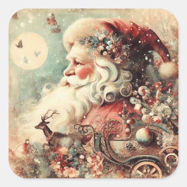 Navidades clásicos Santa Pegatinas (Anverso)