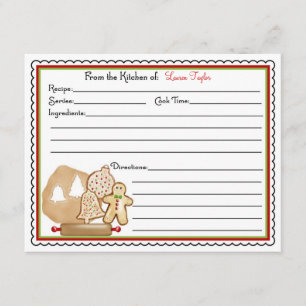 Navidades cocina tarjetas de recetas de cocina par