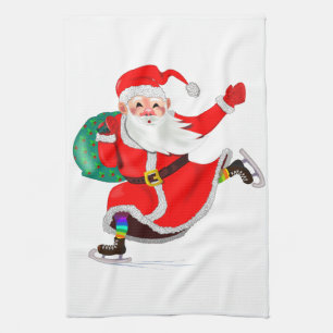 Navidades cocina toalla de Santa Claus con regalo