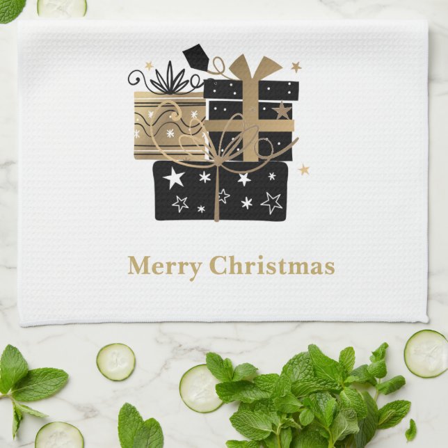 Navidades Cocina Toalla Feliz Regalo de Navidad (Doblado)