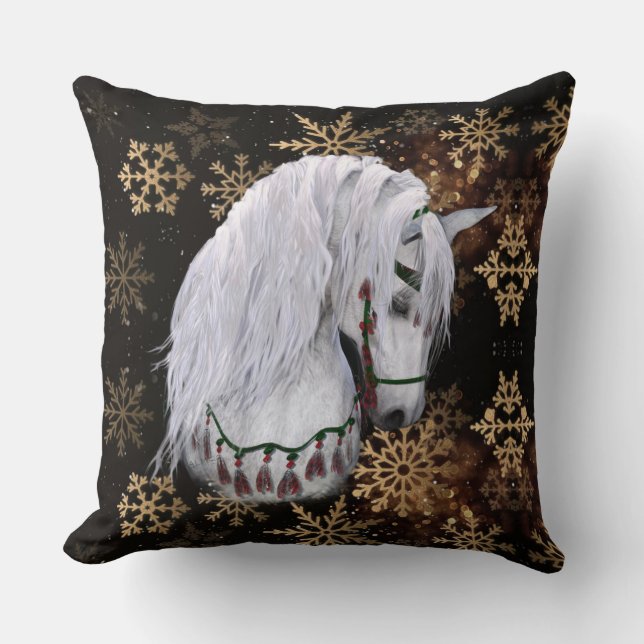 Navidades Cojín decorativo de caballos (Anverso)