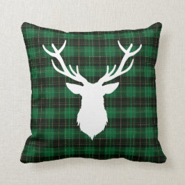 Navidades Cojín decorativo de placa verde ciervo