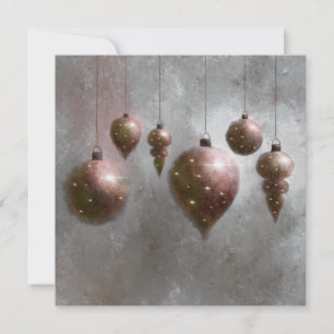 Navidades colgando la tarjeta plana Baubles con pl