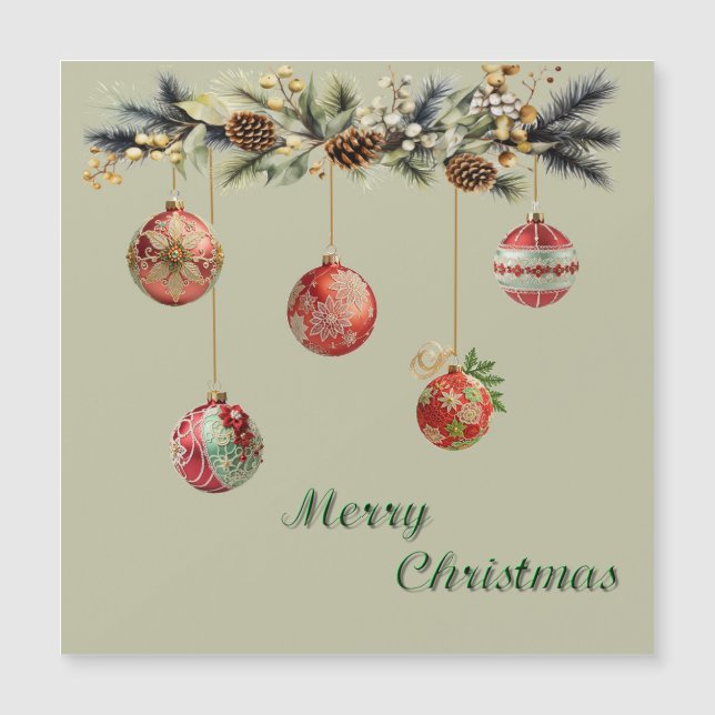 Navidades colgantes Bolas Tarjeta Magnética (Anverso)